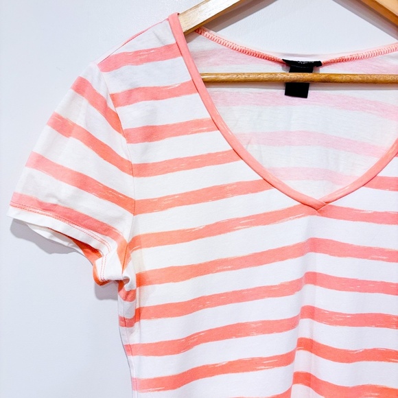 ANN TAYLOR White & pink striped t-shirt - Picture 3 of 6